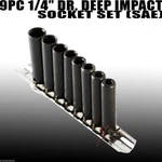 9PC Sae 1/4" Drive Automotive Shop Tools Deep Air Impact Socket Set. Fixed Price $20.99.