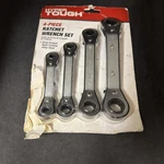 New Hyper Tough 4PC Double End Forged 12-PT Offset Head Ratchet Wrench Sae. Fixed Price $6.00.