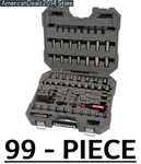 99 Piece - Craftsman Overdrive Sae & Metric Gunmetal Chrome Mechanics Tool Set. Fixed Price $229.23.