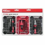 Hyper Tough Heavy-duty 77-PIECE Ratchet Driver Set. Fixed Price $24.99.