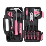 39PCS Pink Home Repair Hand Toolbox Bit Drive Plier Hammer Scissor Hex Key. Fixed Price $22.88.