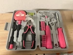 Pink Black Tool Hard Case Tape Measure Pliers Screwdriver Wrench Bits. Fixed Price $13.00.