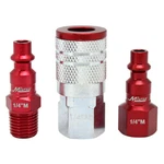 Milton 3 Piece Style Color Fit Air Hose Coupler Plug Set Red 1 4 Npt. Fixed Price $9.39.
