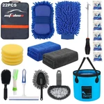 Autodeco 22PCS Car Wash Cleaning Tools Kit Detailing Set With Blue Canvas.... Fixed Price $35.50.