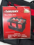 New Husky 18 Wide Mouth Zippered Water Resistant Tool Bag / 14 Pockets 258 028. Fixed Price $25.99.
