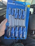 10 Pieces Kobalt 5055421 Magnetic Scredriver Set. One Missing See Pic. Fixed Price $14.00.