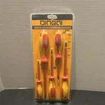 Dingqi Insulated Screwdriver Set 5PCS ART:68121 Yellow Red Case Included. Fixed Price $25.00.