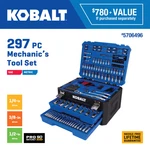 Kobalt 297 Pc Mechanic's Tool Set # 5706496 New Quick Sale. Fixed Price $100.00.