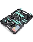 Amazon Basics Household Tool Kit With Storage Case, 142 Piece, Turquoise New!. Fixed Price $37.12.