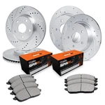 R1 Concepts Drilled & Slotted Brake Kit W Super Duty Pads. Fixed Price $449.09.