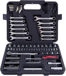 Mechmax 121 Piece Mechanic Tool Set, 1/4 & 3/8 Inch Drive Metric Standard S.... Fixed Price $78.97.