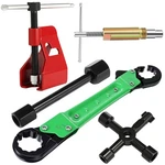 Lanties 5 Pcs Angle Stop Wrench Kit Plumbing Tool, Compression Sleeve Green. Fixed Price $61.99.