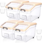 4 Pcs Rice Stora Containers Bulk Flour Wheels. Fixed Price $88.05.