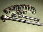 Vtg Allenite 1/2" Drive 15 Piece Cr-mo Ratchet Set 12 Point Sockets Japan. Fixed Price $39.99.