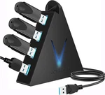 4-PORT Usb 3.0 Hub, Flyingvhub Tower With Extended 2FT, Black. Fixed Price $30.01.