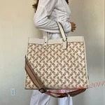 Nwt Coach C6612 Field Tote 40 With Horse & Carriage Chalk Leather Suede Bag. Fixed Price $339.99.