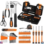 58-PIECE Essential Kit Compact Orange Hand Set With Plastic Toolbox. Fixed Price $39.99.