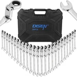 Disen Ratcheting Wrench Set 25PCS, Flex Metric&sae, Polish Silver. Fixed Price $177.11.
