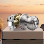 Gobrico Brushed Satin Nickel Privacy Door Knob.flatball.bed/bathroom.new. Fixed Price $9.99.