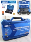 Kobalt 55-PIECE Sae & Metric Socket Set Polished Chrome Mechanics Tool Hard Case. Fixed Price $47.99.