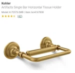 Kohler K-72573-2MB Brushed Brass Pivoting Wall Mounted Toilet Paper Holder. Fixed Price $200.88.