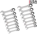 14 Pc 12 Point Stubby Ratcheting Wrench Set Sae Metric Combo Tools Tight Spaces. Fixed Price $94.80.