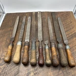 Lot Of Nine Nicholson/simon Vintage Files Wood Handle. Fixed Price $119.98.