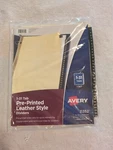 Avery Dennison AVE-11352 Numeric Gold Line Black Leather Tab Dividers Packs. Fixed Price $15.70.