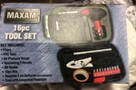 Maxam 16 Piece Tool Set Pliers Air Pressure Gauge Flash Light Pvc Tape More. Fixed Price $14.95.