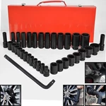 35PC 1/2" Drive Impact Socket Set Deep & Standard Metric Axle Hub Nut 6-POINT Cr. Fixed Price $59.99.