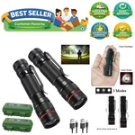 Compact 2-PACK Rechargeable Led Flashlights Perfect For Emergencies & Travel. Fixed Price $20.99.