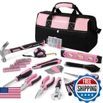 Workpro Pink Tool Kit, 263-PIECE Home Repairing Set With Storage Bag. Fixed Price $61.79.