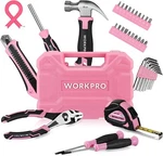 Workpro Pink/blue 35PIECE Tools Set Basic Household Kit W/tool Box. Fixed Price $39.99.