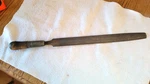 Vintage Nicholson Half-round 17-3/8 Bastard W/lutz File&tool Co. 6" Handle. Fixed Price $22.00.