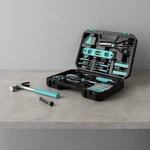 142 Piece Tool Kit With Storage Case Basics House Hold Turquoise. Fixed Price $55.00.