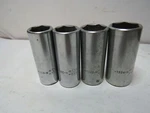Proto 1318-H,20,22,24, Usa Deep Socket 3/8 Drv 9/16,5/8,11/16,3/4" 6PT A307. Fixed Price $8.25.