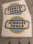 Stanley Tools Oak Chest Type 1 Logo Blues Yellow Vinyl Decals Set Of 2. Fixed Price $13.90.