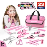 Workpro 23 Piece Pink Kid Tool Kits Home Diy Woodworking Hand With Bag. Fixed Price $9.99.