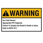 Ideal 44-892BK Warning Label, Nec Arc Flash, 3-1/2" X 5", Adhesive, Bulk 100PC. Fixed Price $166.45.
