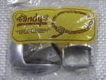 Vintage Tandy Leather Co. Heel Bar Belt Buckle Set (3 Pc.) 1" Lawson #1674-00. Fixed Price $5.00.