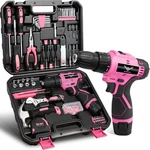 Pink Tool Set - 12V Cordless Drill Kit, 151 Piece Home. Fixed Price $72.43.