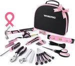Workpro Pink Tool Kit 236 Pieces Set With Easy Carrying Round Pouch. Fixed Price $39.99.
