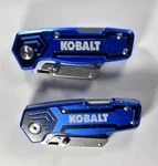 Kobalt Folding Utility Knife 2-PACK Blue Compact Box Cutter Pocket Knives. Fixed Price $17.00.