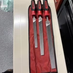 Snap On Tools Bastard Cut Mill File Set 3PC Red Soft Handle W/ Pouch SGHBF300A. Fixed Price $125.00.