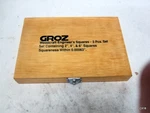Groz Woodcraft Engineer's Square Set 3 Pc 2", 4" 6" Original Wooden Case. Fixed Price $59.10.