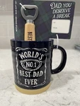 No. 1 Best Dad Ever 20OZ. Mug & Wood Bottle Opener Gift Fathers Day Jack Daniels. Fixed Price $19.99.