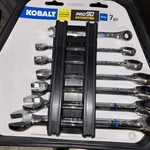 Kobalt 7 Piece Ratcheting PRO90METRIC Wrench Set #0338362 Life Time Guarantee. Fixed Price $45.00.