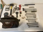 Hand Tool Lot Hyper Tough Bag Wrenches Ratchets Mallet Soldering Iron Repair Set. Fixed Price $49.99.