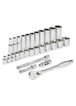 Milwaukee 48-22-9408 3/8 In. Drive Sae Ratchet And Socket Mechanics Tool Set. Fixed Price $67.00.