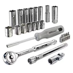 25-PIECE 3/8 In. Drive Metric Tool Set With Gearless Ratchet. Fixed Price $81.99.
